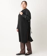 OLFLS10089 eur3(エウルキューブ) 【大きいサイズ/11号サイズあり】ニットロングベスト ブラック(94)