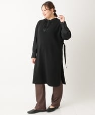 OLFLS10089 eur3(エウルキューブ) 【大きいサイズ/11号サイズあり】ニットロングベスト ブラック(94)