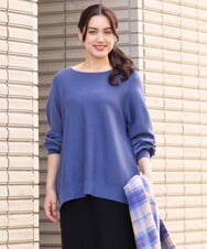 OLFLS24079 eur3(エウルキューブ) 【大きいサイズ/11号サイズあり】パフスリーブラメニット ブルー(55)