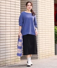 OLFLS24079 eur3(エウルキューブ) 【大きいサイズ/11号サイズあり】パフスリーブラメニット ブルー(55)
