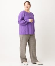 OLFLS24079 eur3(エウルキューブ) 【大きいサイズ/11号サイズあり】パフスリーブラメニット パープル(63)