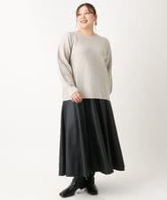 OLFLS24079 eur3(エウルキューブ) 【大きいサイズ/11号サイズあり】パフスリーブラメニット ライトグレー(91)
