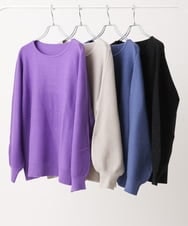 OLFLS24079 eur3(エウルキューブ) 【大きいサイズ/11号サイズあり】パフスリーブラメニット ブラック(94)