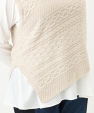 OLFLV05089 eur3(エウルキューブ) 【大きいサイズ】ケーブルポンチョ アイボリー(80)