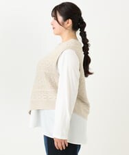 OLFLV05089 eur3(エウルキューブ) 【大きいサイズ】ケーブルポンチョ アイボリー(80)