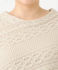 OLFLV05089 eur3(エウルキューブ) 【大きいサイズ】ケーブルポンチョ アイボリー(80)