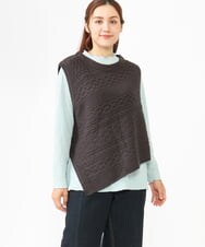 OLFLV05089 eur3(エウルキューブ) 【大きいサイズ】ケーブルポンチョ ダークグレー(93)