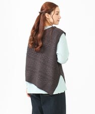 OLFLV05089 eur3(エウルキューブ) 【大きいサイズ】ケーブルポンチョ ダークグレー(93)