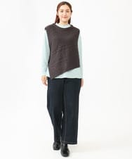 OLFLV05089 eur3(エウルキューブ) 【大きいサイズ】ケーブルポンチョ ダークグレー(93)