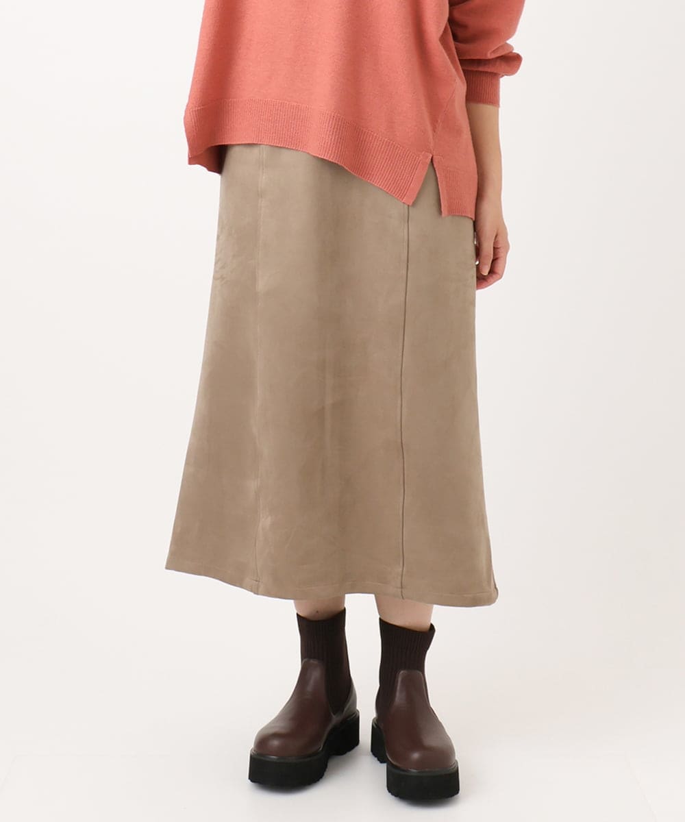 OLHAA06099 eur3(エウルキューブ) 【大きいサイズ/a.v.v×eur3】フェイクスエードタイトスカート モカ(84)