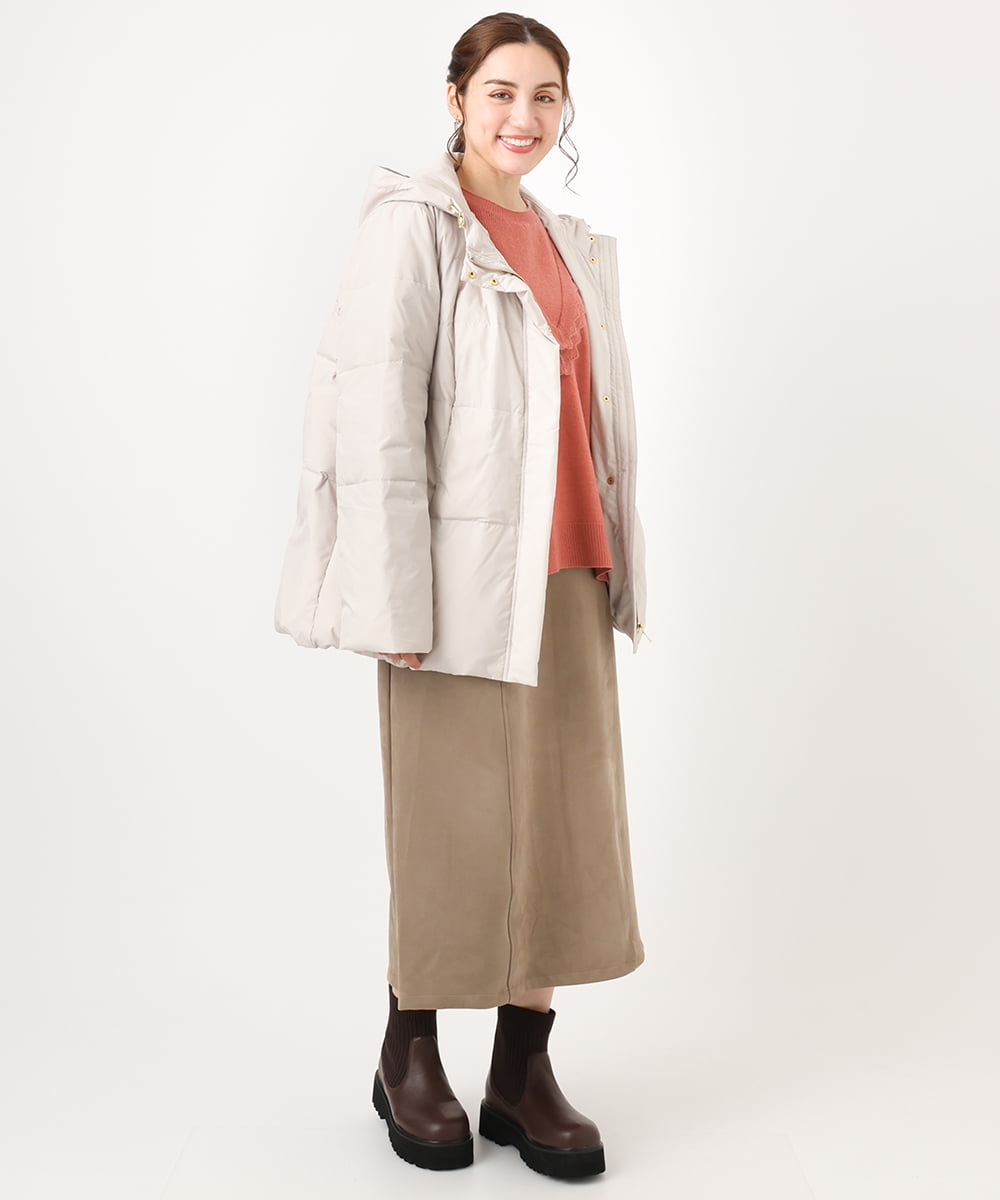 OLHAA06099 eur3(エウルキューブ) 【大きいサイズ/a.v.v×eur3】フェイクスエードタイトスカート モカ(84)