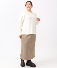 OLHAA06099 eur3(エウルキューブ) 【大きいサイズ/a.v.v×eur3】フェイクスエードタイトスカート モカ(84)