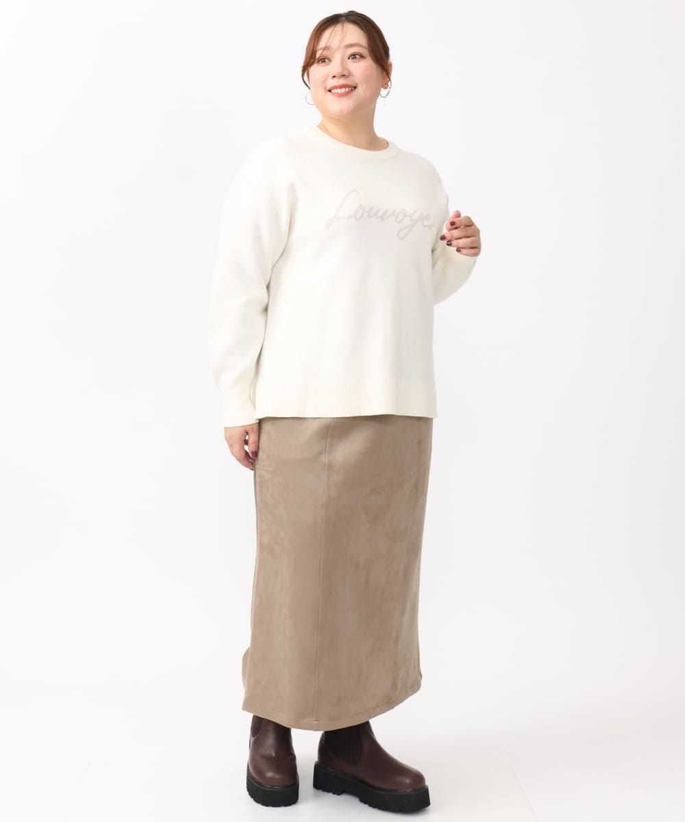 OLHAA06099 eur3(エウルキューブ) 【大きいサイズ/a.v.v×eur3】フェイクスエードタイトスカート モカ(84)