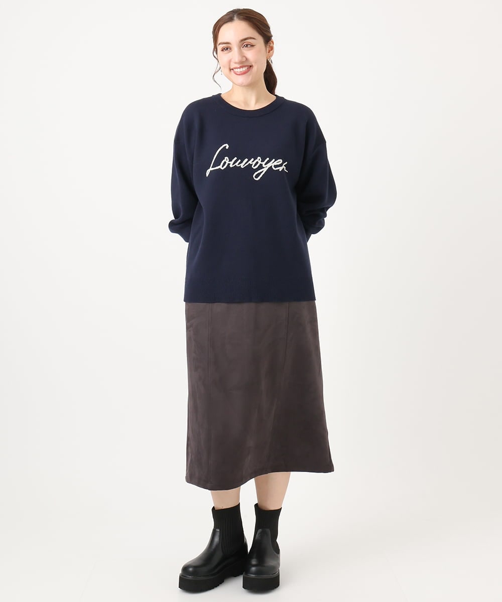 OLHAA06099 eur3(エウルキューブ) 【大きいサイズ/a.v.v×eur3】フェイクスエードタイトスカート ダークグレー(93)