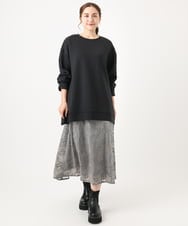 OLHAA10139 eur3(エウルキューブ) 【大きいサイズ】オーガンジーフロッキープリントスカート グレー(92)