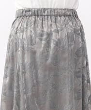 OLHAA10139 eur3(エウルキューブ) 【大きいサイズ】オーガンジーフロッキープリントスカート グレー(92)