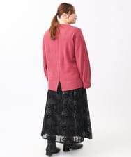 OLHAA10139 eur3(エウルキューブ) 【大きいサイズ】オーガンジーフロッキープリントスカート ブラック(94)