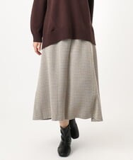 OLHAA11129 eur3(エウルキューブ) 【大きいサイズ】ツイードAラインスカート ダークブラウン(87）