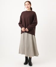 OLHAA11129 eur3(エウルキューブ) 【大きいサイズ】ツイードAラインスカート ダークブラウン(87）