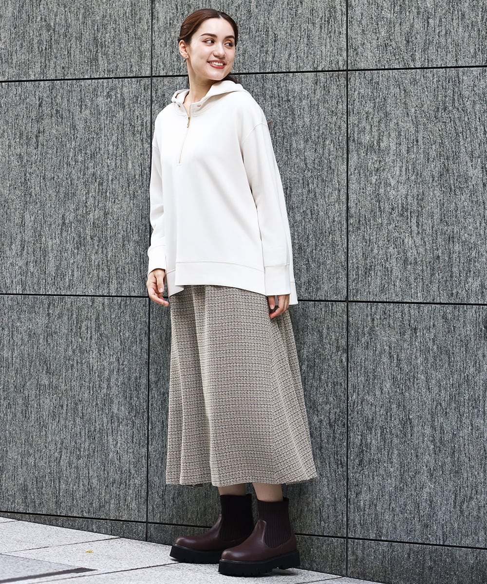 OLHAA11129 eur3(エウルキューブ) 【大きいサイズ】ツイードAラインスカート ダークブラウン(87）