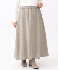 OLHAA11129 eur3(エウルキューブ) 【大きいサイズ】ツイードAラインスカート ダークブラウン(87）