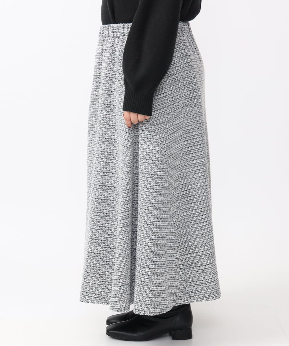 OLHAA11129 eur3(エウルキューブ) 【大きいサイズ】ツイードAラインスカート ブラック(94)