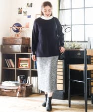 OLHAD08099 eur3(エウルキューブ) 【大きいサイズ/a.v.v×eur3】ツイードタイトスカート ダークグレー(93)