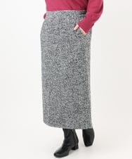 OLHAD08099 eur3(エウルキューブ) 【大きいサイズ/a.v.v×eur3】ツイードタイトスカート ダークグレー(93)