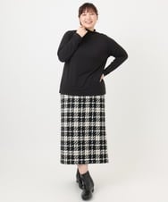 OLHAD08099 eur3(エウルキューブ) 【大きいサイズ/a.v.v×eur3】ツイードタイトスカート ブラック(94)