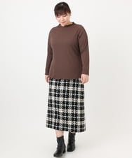 OLHAD08099 eur3(エウルキューブ) 【大きいサイズ/a.v.v×eur3】ツイードタイトスカート ブラック(94)
