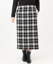 OLHAD08099 eur3(エウルキューブ) 【大きいサイズ/a.v.v×eur3】ツイードタイトスカート ブラック(94)