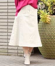 OLHAS01100 eur3(エウルキューブ) 【大きいサイズ】コーデュロイフレアスカート ホワイト(90)