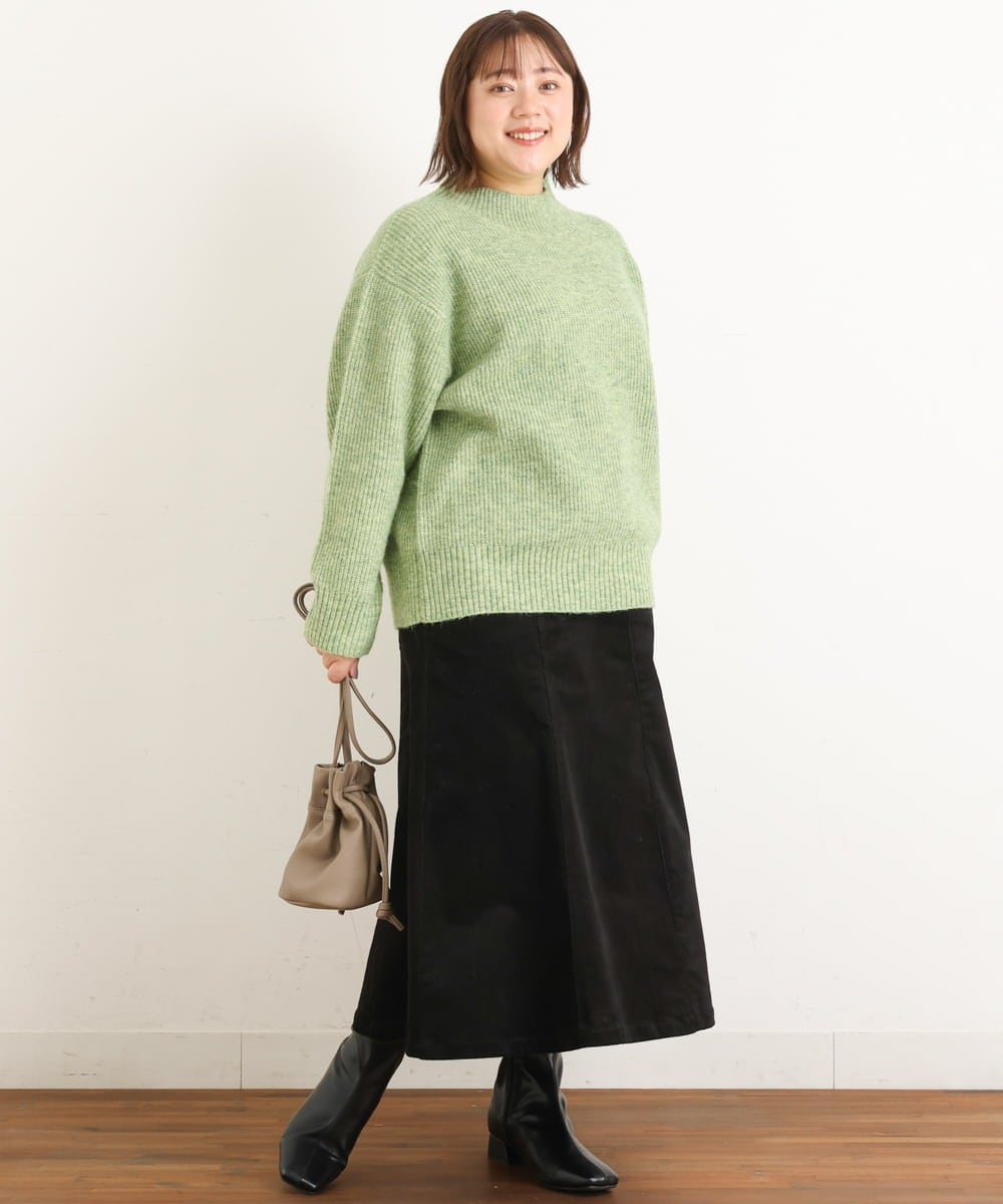 OLHAS01100 eur3(エウルキューブ) 【大きいサイズ】コーデュロイフレアスカート ブラック(94)