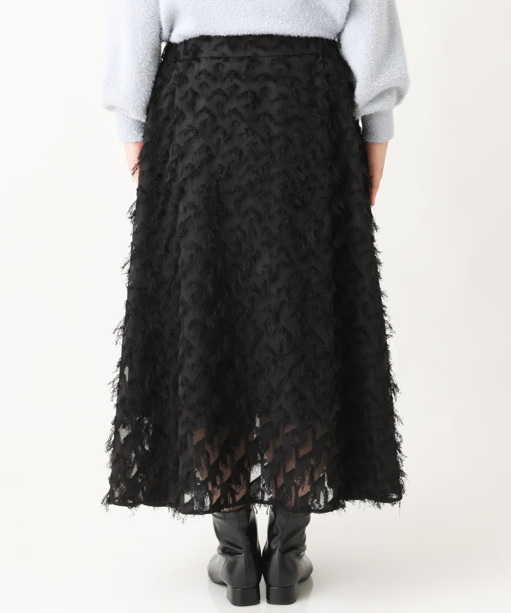 OLHAV11139 eur3(エウルキューブ) 【大きいサイズ】カットドビーフレアスカート ブラック(94)
