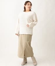 OLHAV13089 eur3(エウルキューブ) 【大きいサイズ/a.v.v×eur3】洗える裏起毛タイトスカート ベージュ(82)