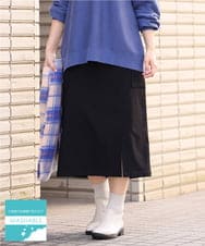 OLHAV13089 eur3(エウルキューブ) 【大きいサイズ/a.v.v×eur3】洗える裏起毛タイトスカート ブラック(94)