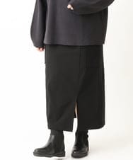 OLHAV13089 eur3(エウルキューブ) 【大きいサイズ/a.v.v×eur3】洗える裏起毛タイトスカート ブラック(94)