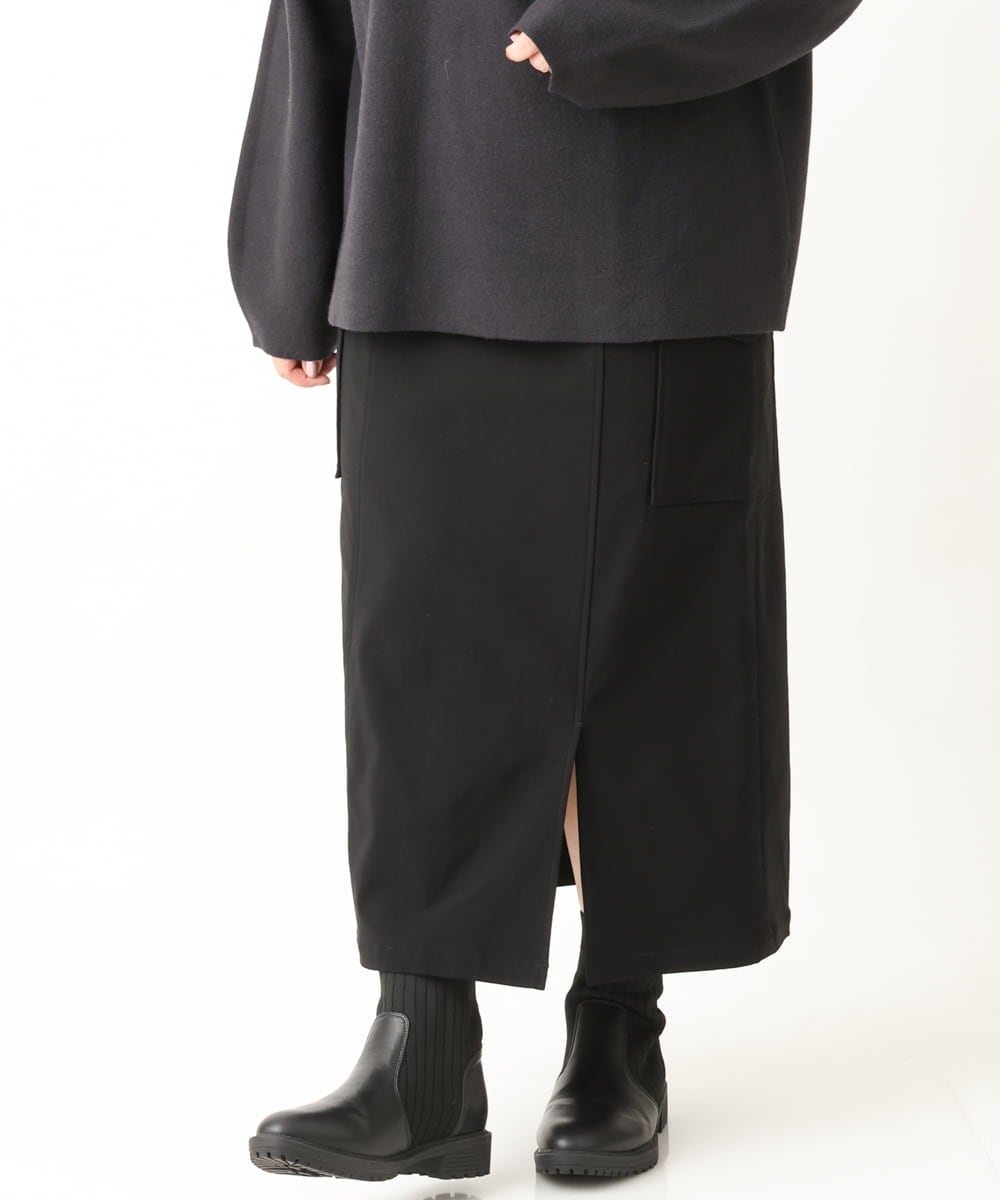 OLHAV13089 eur3(エウルキューブ) 【大きいサイズ/a.v.v×eur3】洗える裏起毛タイトスカート ブラック(94)