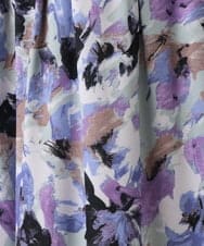 OLHAV15129 eur3(エウルキューブ) 【大きいサイズ】ペイントフラワープリントスカート ネイビー(57)