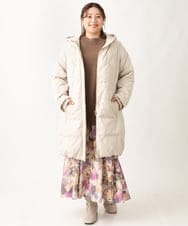 OLHAV15129 eur3(エウルキューブ) 【大きいサイズ】ペイントフラワープリントスカート ベージュ(82)
