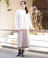OLHAV16119 eur3(エウルキューブ) 【大きいサイズ】マシュマロタッチフェイクスエードスカート ベージュ(82)