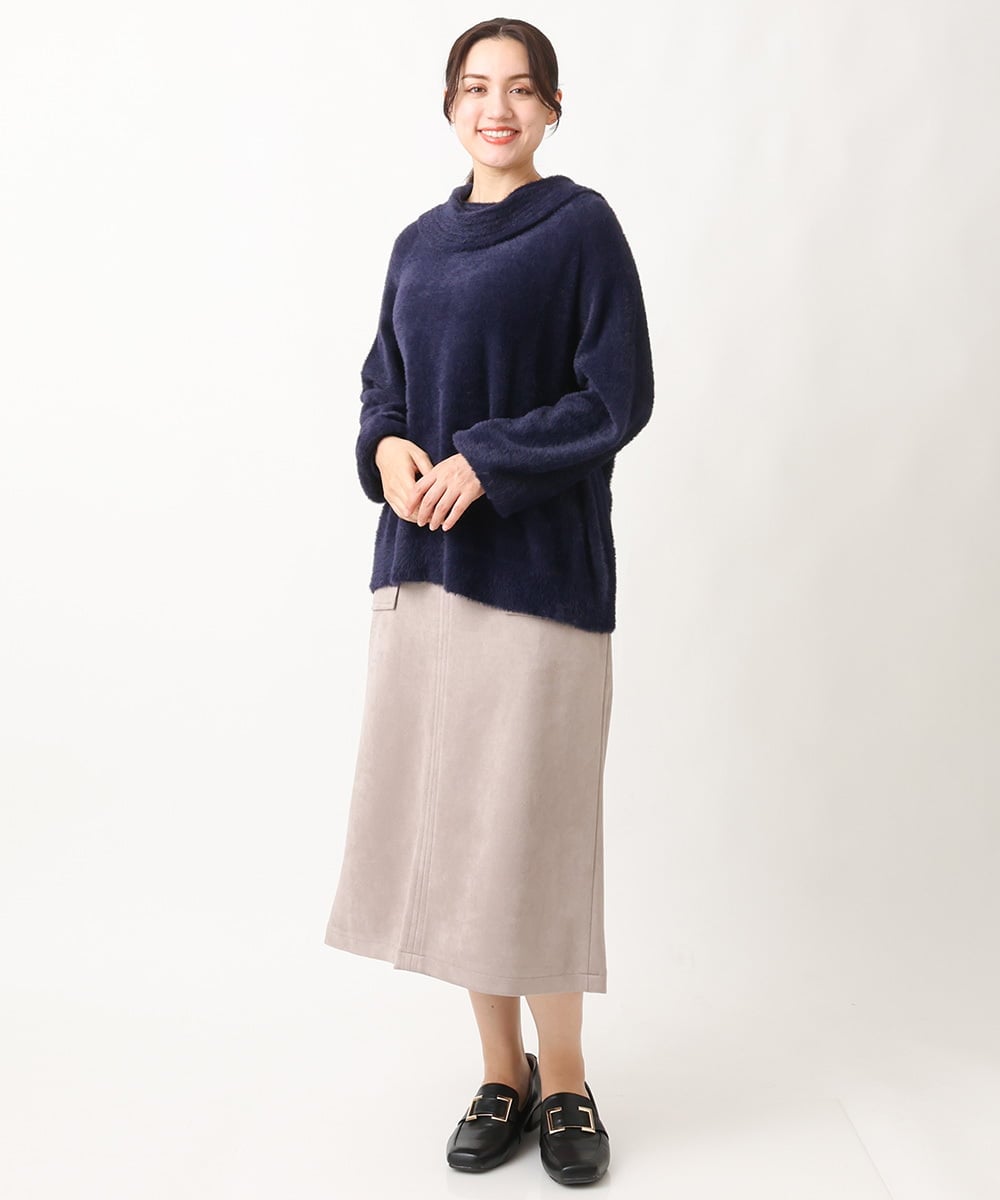 OLHAV16119 eur3(エウルキューブ) 【大きいサイズ】マシュマロタッチフェイクスエードスカート ベージュ(82)