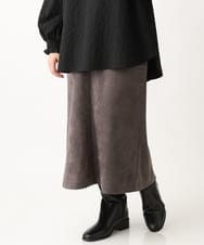 OLHAV16119 eur3(エウルキューブ) 【大きいサイズ】マシュマロタッチフェイクスエードスカート ダークグレー(93)