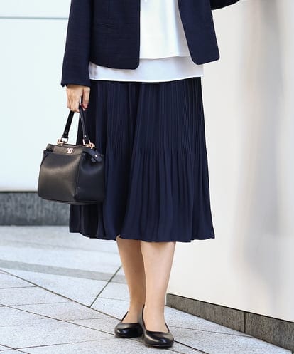 OLHBA15129 eur3 【大きいサイズ】シフォンプリーツスカート
