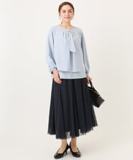 OLHBD09119 eur3(エウルキューブ) 【大きいサイズ】チュールスカート ネイビー(57)