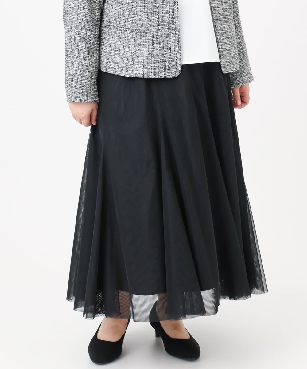 OLHBD09119 eur3(エウルキューブ) 【大きいサイズ】チュールスカート ブラック(94)