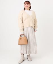 OLHBD10089 eur3(エウルキューブ) 【大きいサイズ/a.v.v×eur3】フェイクスエードプリーツスカート アイボリー(80)