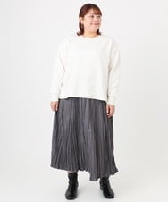 OLHBD10089 eur3(エウルキューブ) 【大きいサイズ/a.v.v×eur3】フェイクスエードプリーツスカート ダークグレー(93)