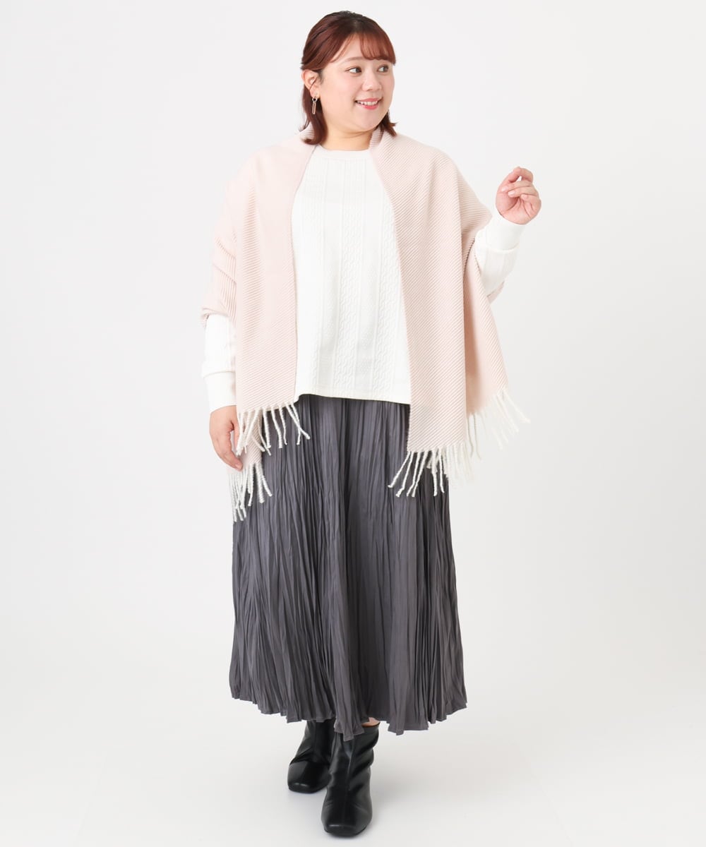 OLHBD10089 eur3(エウルキューブ) 【大きいサイズ/a.v.v×eur3】フェイクスエードプリーツスカート ダークグレー(93)