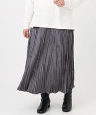 OLHBD10089 eur3(エウルキューブ) 【大きいサイズ/a.v.v×eur3】フェイクスエードプリーツスカート ダークグレー(93)